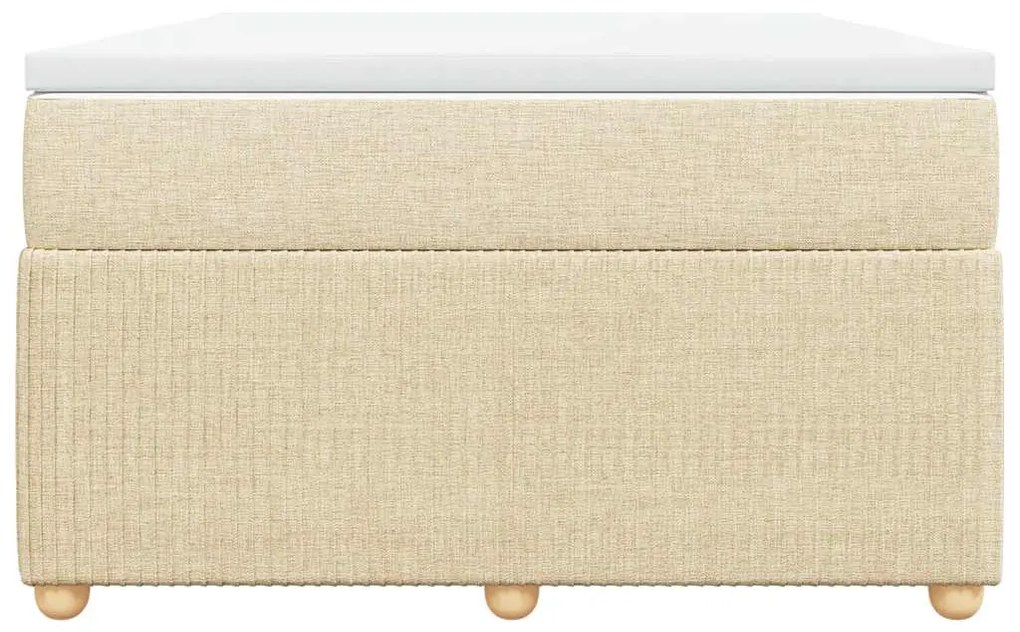 vidaXL Κρεβάτι Boxspring με Στρώμα Κρεμ 120x200 εκ. Υφασμάτινο