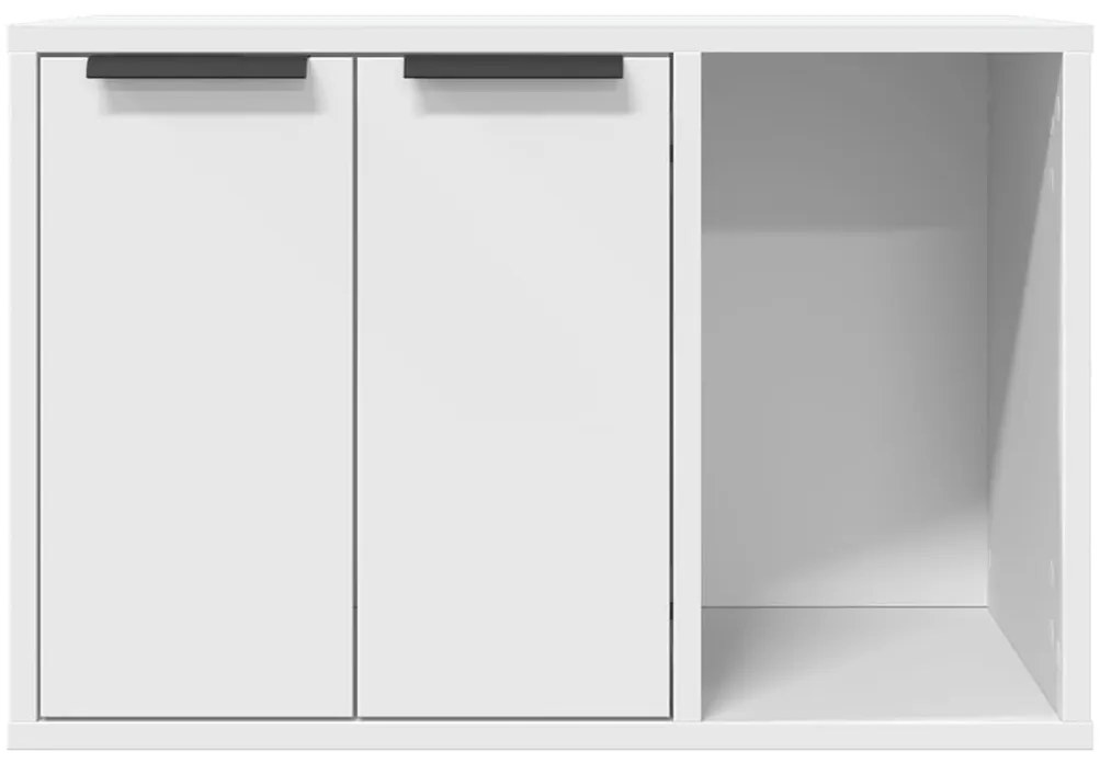 Τουαλέτα Γάτας Περίφραξη Λευκό 60x40x40 εκ. Επεξεργασμ. Ξύλο - Λευκό