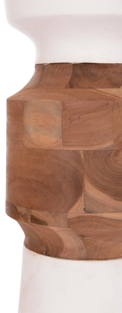 ΔΙΑΚΟΣΜΗΤΙΚΟ ΒΑΖΟ ΔΑΠΕΔΟΥ NEBULA HM4661.02 FIBER CEMENT ΛΕΥΚΟ--ΞΥΛΟ ΤΕΑΚ Φ60x115Υεκ.