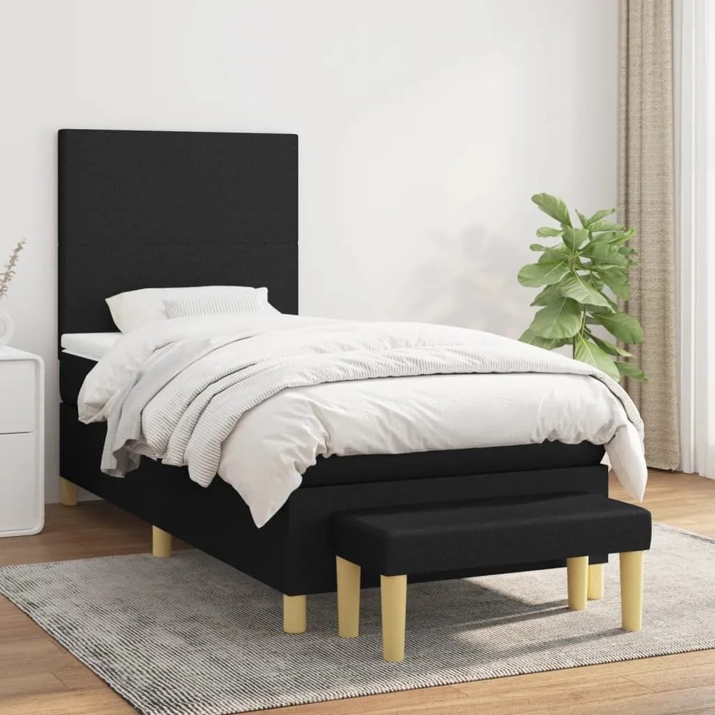 ΚΡΕΒΑΤΙ BOXSPRING ΜΕ ΣΤΡΩΜΑ ΜΑΥΡΟ 100 X 200 ΕΚ. ΥΦΑΣΜΑΤΙΝΟ 3136975