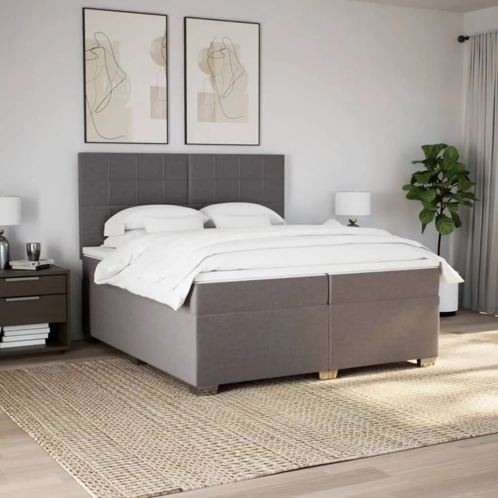 ΚΡΕΒΑΤΙ BOXSPRING ΜΕ ΣΤΡΩΜΑ TAUPE 200X200 ΕΚ. ΥΦΑΣΜΑΤΙΝΟ 3290599