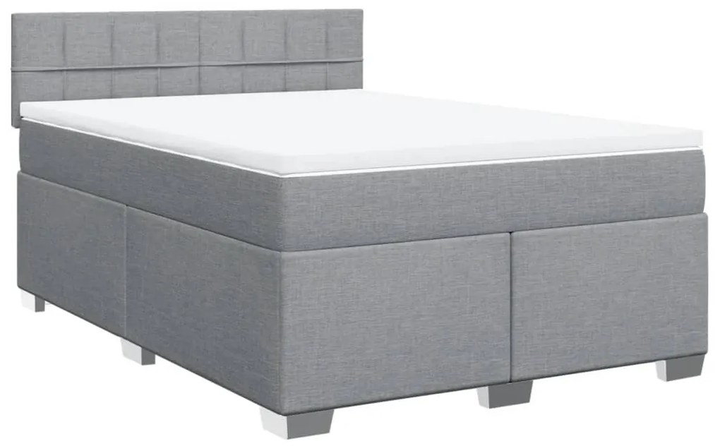 ΚΡΕΒΑΤΙ BOXSPRING ΜΕ ΣΤΡΩΜΑ ΑΝΟΙΧΤΟ ΓΚΡΙ 140X190 ΕΚ. ΥΦΑΣΜΑΤΙΝΟ 3285883