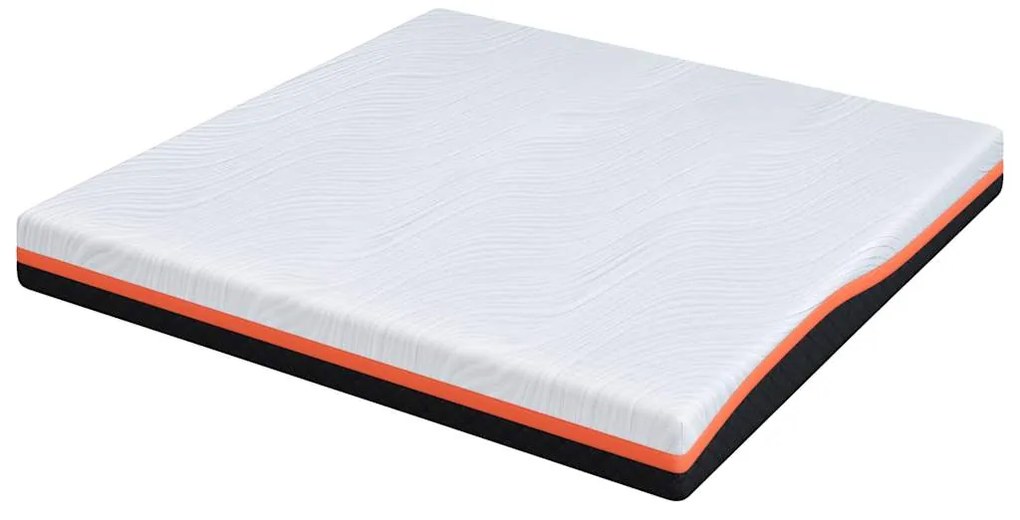 vidaXL Στρώμα Λευκό και Γκρι 200 x 200 cm Pěna