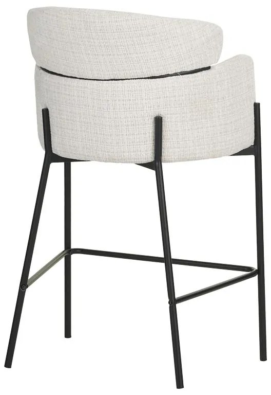 Σκαμπό μπαρ Tolerse Inart μπεζ ύφασμα-πόδι μαύρο μέταλλο 2αδα 55x60x97 εκ.