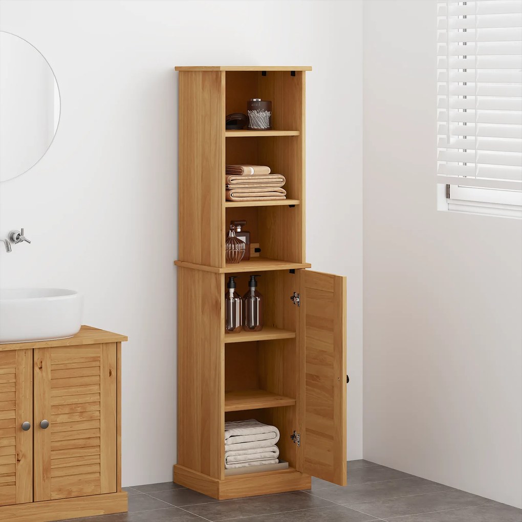 vidaXL Σετ Επίπλων Μπάνιου με ράφι 2 pcs Καφέ και Καραμέλα καφέ