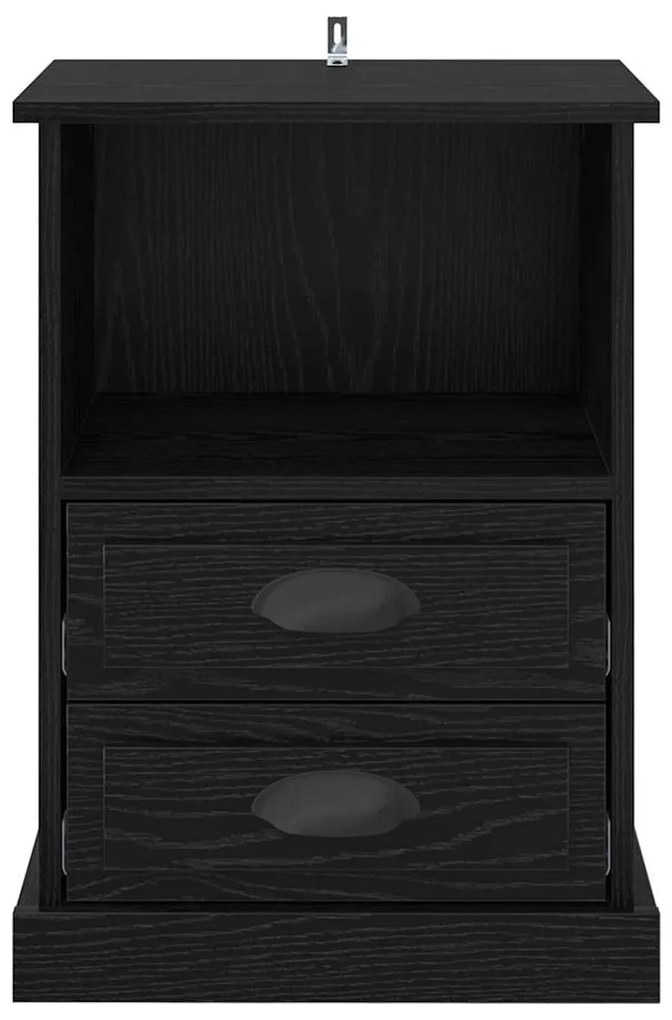 vidaXL Κομοδίνο Μαύρη δρυς 43 x 36 x 60 εκ Επεξεργασμένο ξύλο