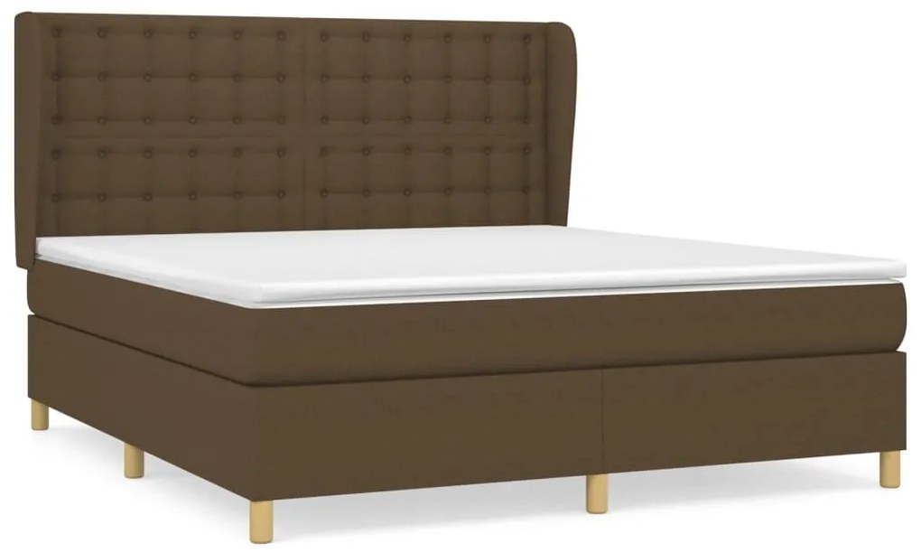 ΚΡΕΒΑΤΙ BOXSPRING ΜΕ ΣΤΡΩΜΑ ΣΚΟΥΡΟ ΚΑΦΕ 160X200 ΕΚ ΥΦΑΣΜΑΤΙΝΟ 3128856