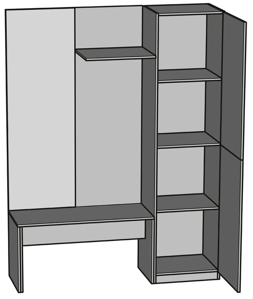 AURORA-1 Έπιπλο Εισόδου Artizan Oak/Ανθρακί Μ150xΠ40xΥ189.5