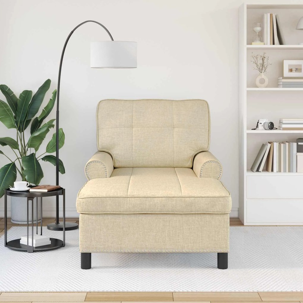 vidaXL Χαλάρωση με μαξιλάρι Κρεμ 91 x 157 x 91 εκ. ύφασμα