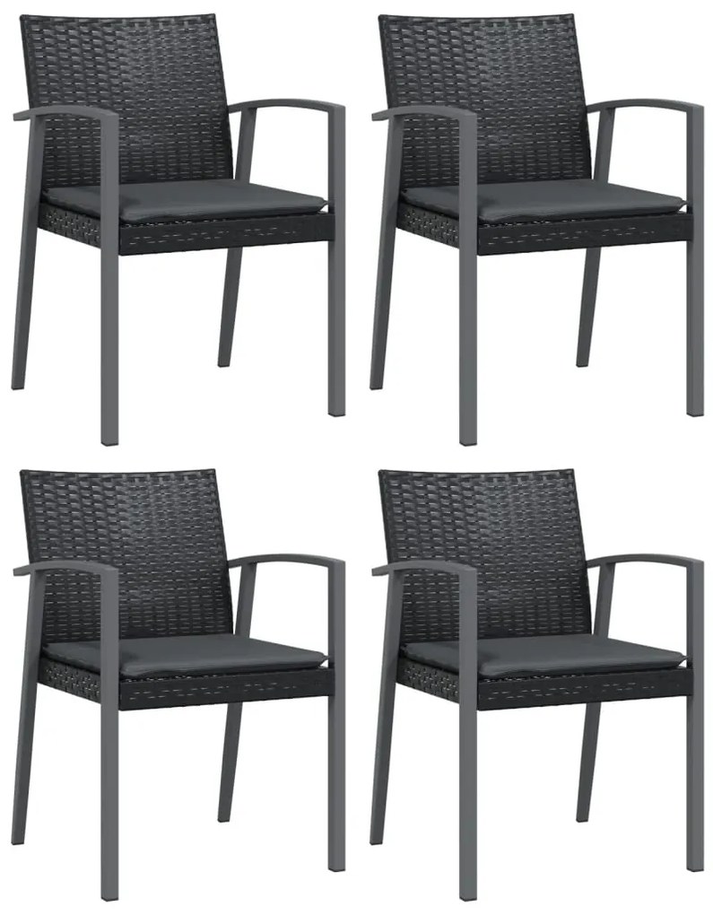 vidaXL Σετ Τραπεζαρίας Κήπου 5 τεμ. Συνθ. Ρατάν / Ατσάλι με Μαξιλάρια