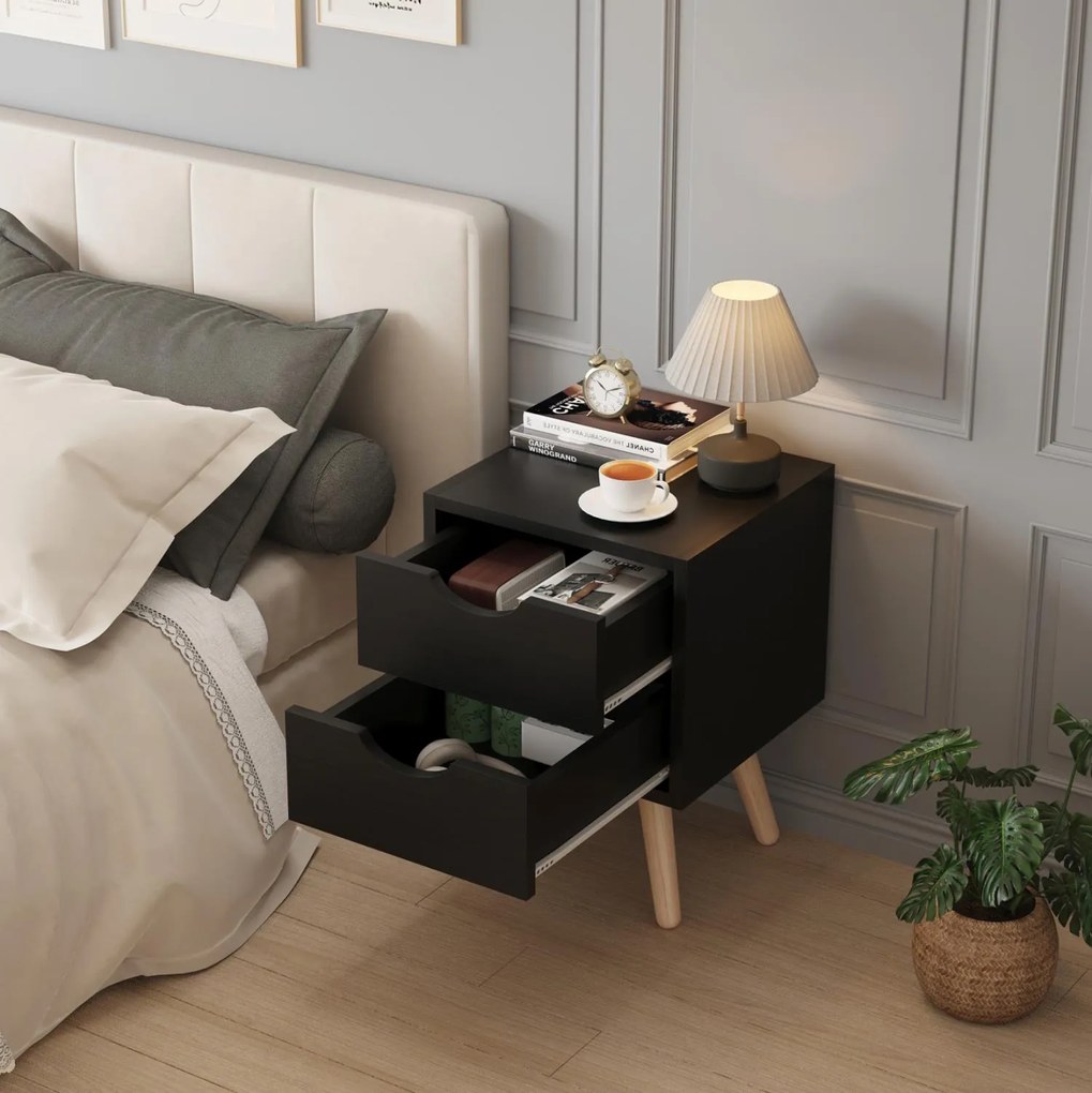Κομοδίνο DINKL μελαμίνη - 2 συρτάρια Wenge 29,5x29,5x45Υ εκ. 29.5x29.5x45 εκ.