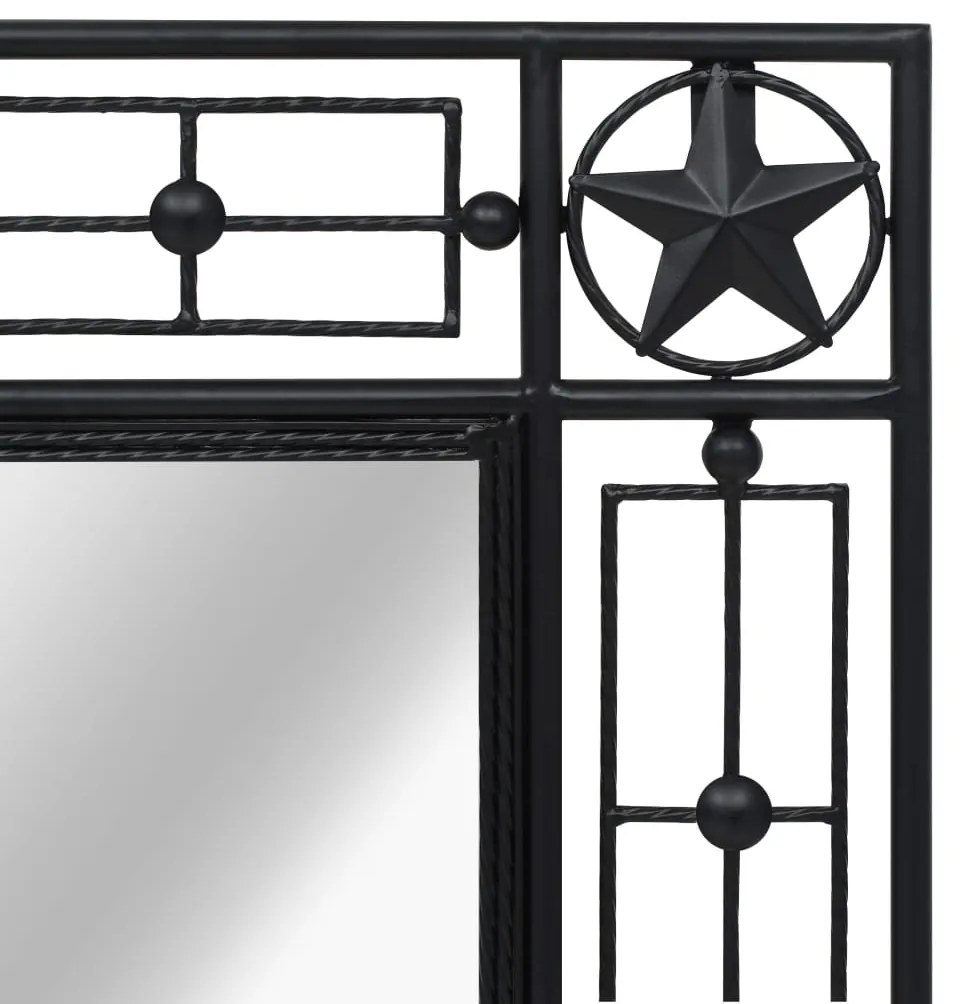 vidaXL Καθρέφτης Κήπου Ορθογώνιος Μαύρος 50 x 80 εκ.