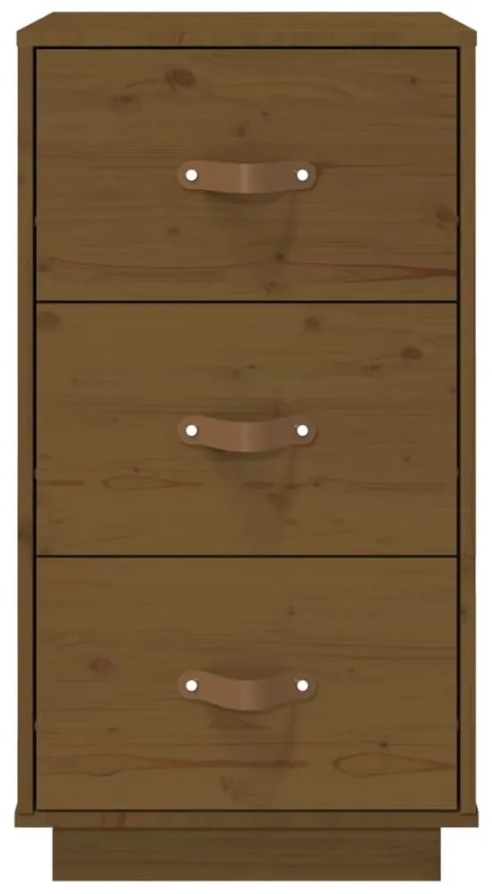 vidaXL Κομοδίνα 2 τεμ. Καφέ Μελί 40x40x75εκ. από Μασίφ Ξύλο Πεύκου