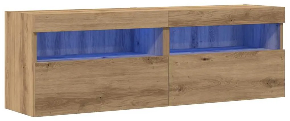 vidaXL Ντουλάπι Τηλεόρασης Τοίχου 2 pcs artisan δρυς 60 x 30 x 40 εκ.