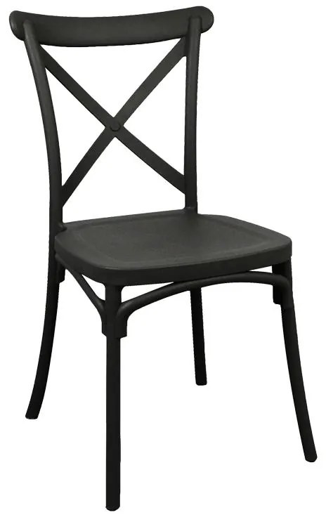 Καρέκλα Crossie pp σε μαύρη απόχρωση 38x46.5x82εκ 38x46.5x82 εκ.