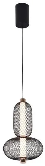 Κρεμαστό Φωτιστικό Οροφής LED 9W IP20 3000K Margot 4311400 Viokef-4311400-Μαύρο-Χρυσό 4311400