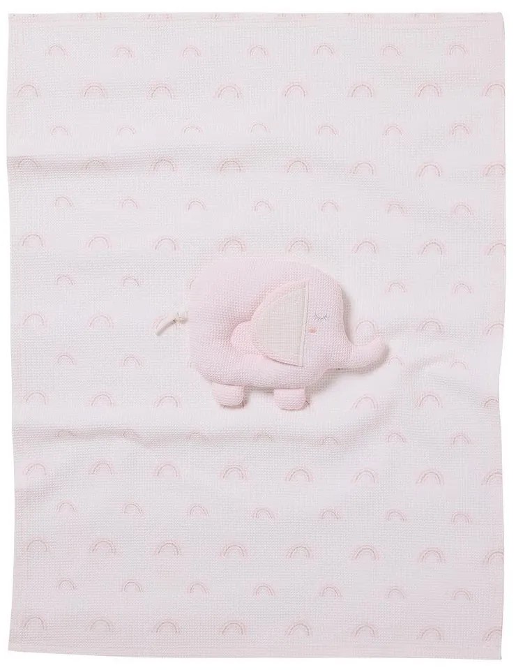 Κουβέρτα Βρεφική Πικέ 4957 White-Pink Das Home Αγκαλιάς 75x100cm 100% Βαμβάκι