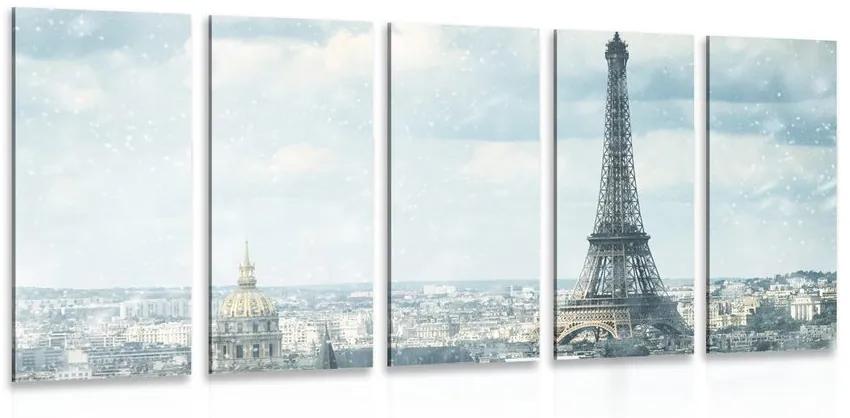 5 μέρος εικόνα χειμώνα Παρίσι - 100x50