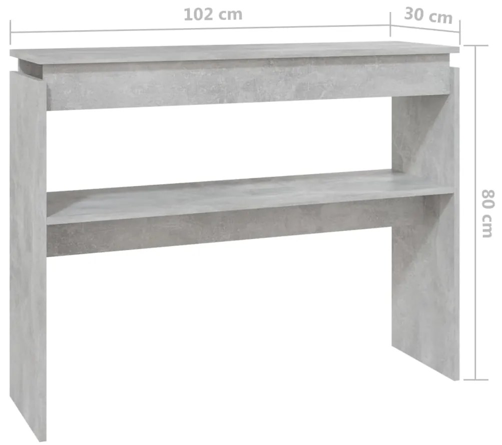 vidaXL Τραπεζάκι Κονσόλα Γκρι Σκυρ. 102 x 30 x 80 εκ. από Επεξ. Ξύλο
