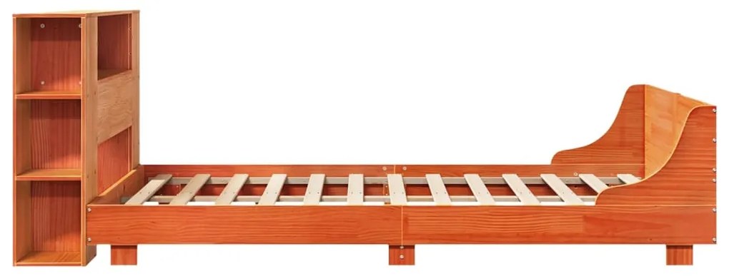 vidaXL Σκελετός Κρεβ. Χωρίς Στρώμα Καφέ Κεριού 135x190 εκ Μασίφ Πεύκο