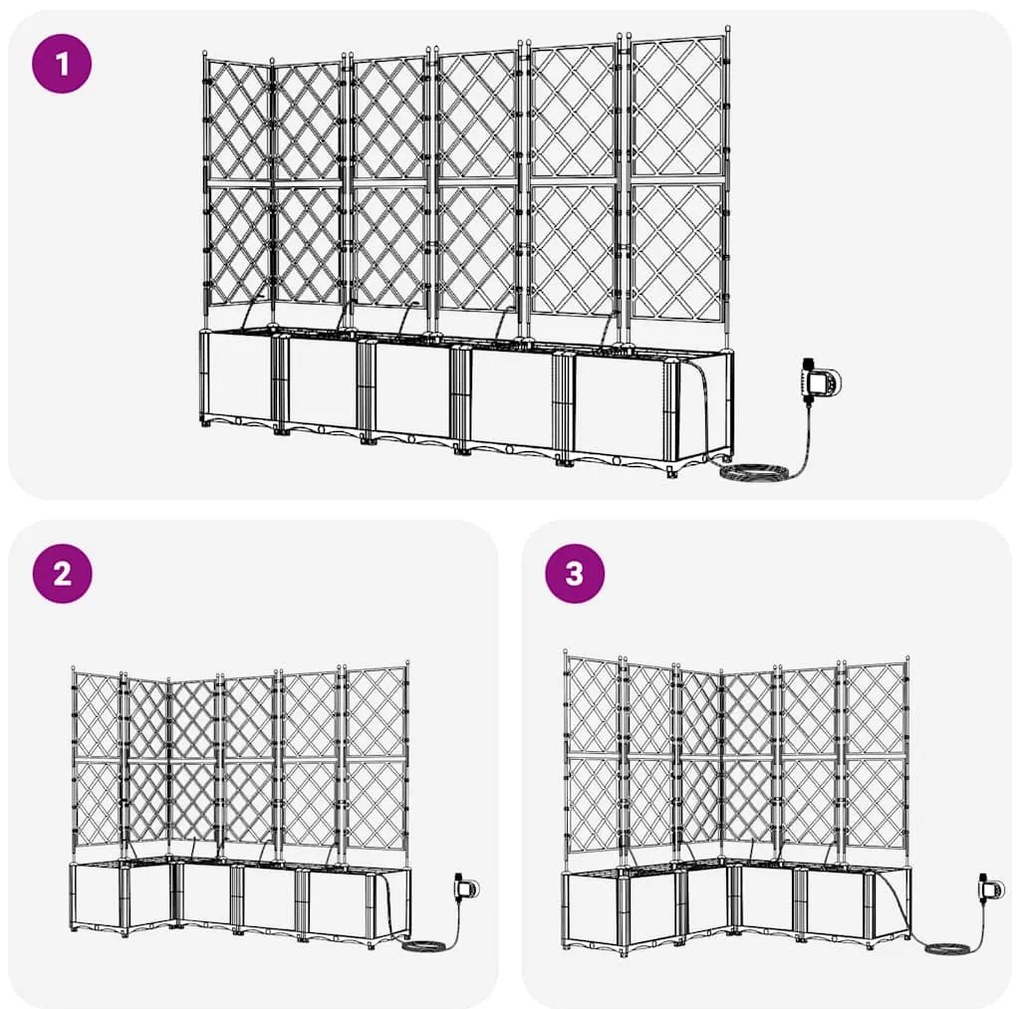 vidaXL Ζαρντινιέρες κήπου Μαύρο 120 x 120 x 142 cm Ατσάλι