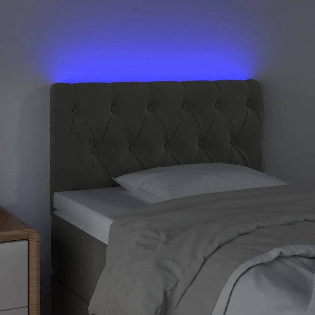 Κεφαλάρι Κρεβατιού LED Σκούρο Γκρι 80x7x78/88 εκ. Βελούδινο 3121979