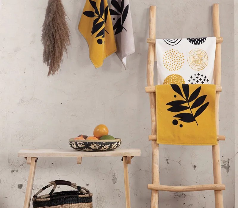 Ποτηρόπανο Βελουτέ Nostalgia Mustard 40x60 - Nef-Nef Homeware