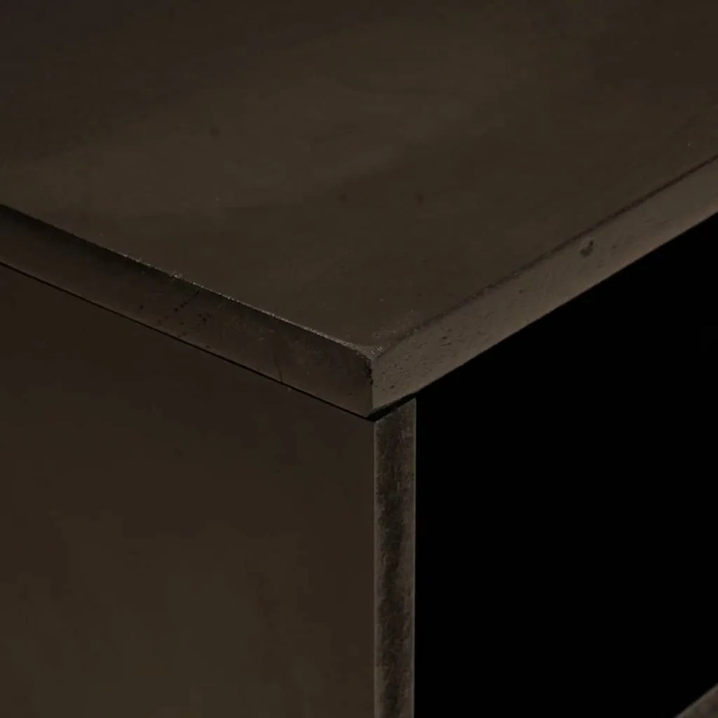 vidaXL Ντουλάπι TV Μαύρο και Χρυσό 80 x 33 x 46 εκ Μασίφ ξύλο μάνγκο