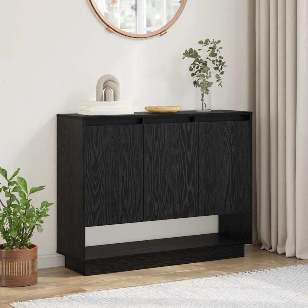 vidaXL Πλαϊνό γραφείο Μαύρη δρυς 97 x 29 x 75 εκ. Επεξεργασμένο ξύλο