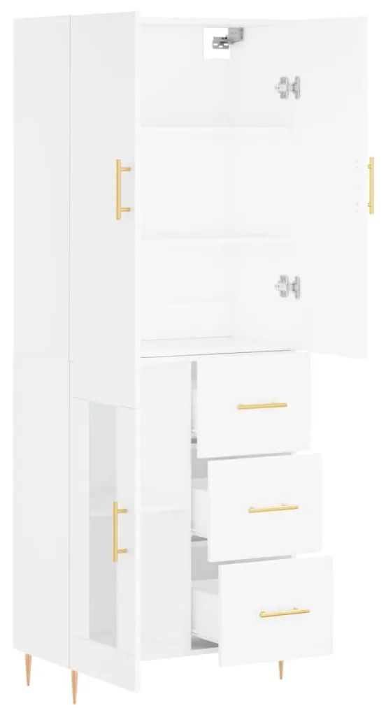 vidaXL Ντουλάπι Λευκό 69,5x34x180 εκ. από Επεξεργασμένο Ξύλο