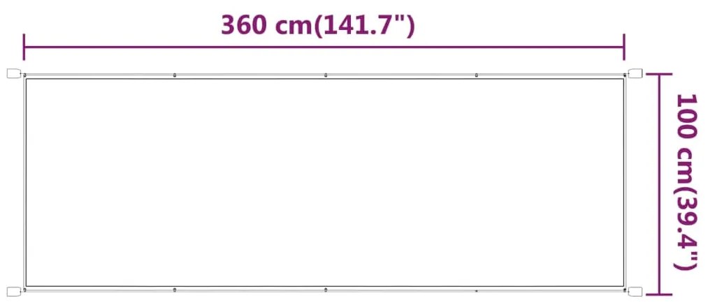 Τέντα Κάθετη Λευκή 100 x 360 εκ. από Ύφασμα Oxford - Λευκό