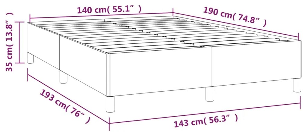 ΠΛΑΙΣΙΟ ΚΡΕΒΑΤΙΟΥ ΣΚΟΥΡΟ ΓΚΡΙ 140 X 190 ΕΚ. ΥΦΑΣΜΑΤΙΝΟ 347158