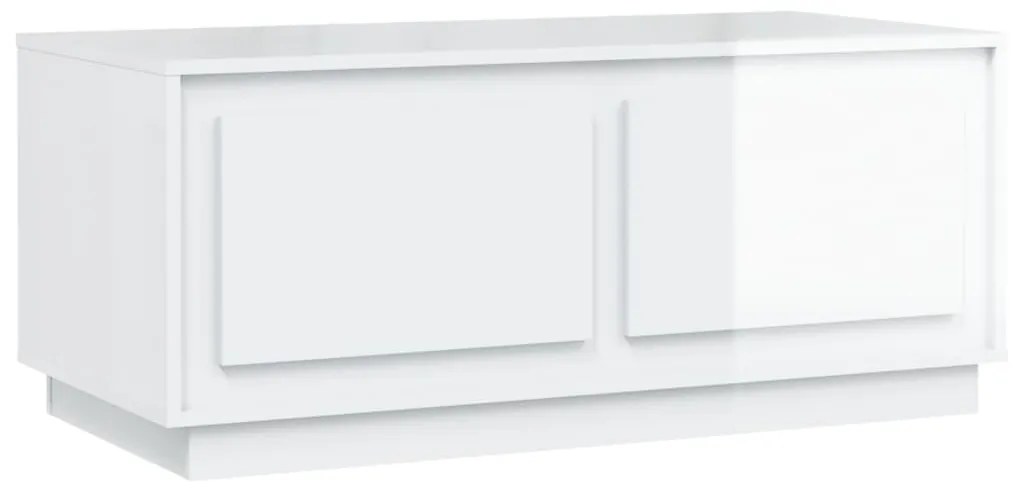 vidaXL Τραπεζάκι Σαλονιού Γυαλ. Λευκό 102x50x44 εκ. Επεξεργ. Ξύλο