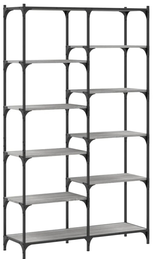 vidaXL Βιβλιοθήκη Γκρι Sonoma 100x32x170 εκ. Επεξεργ. Ξύλο / Σίδηρος