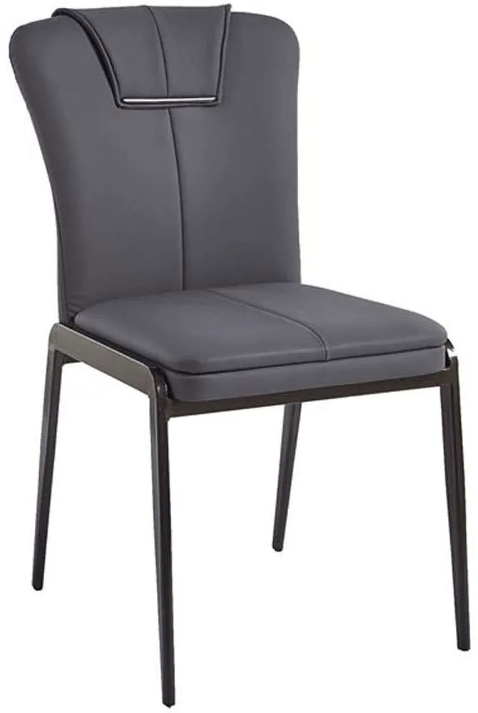 Καρέκλα Andria ΕΜ716,3 47x60x86cm Anthracite Μέταλλο,Τεχνόδερμα