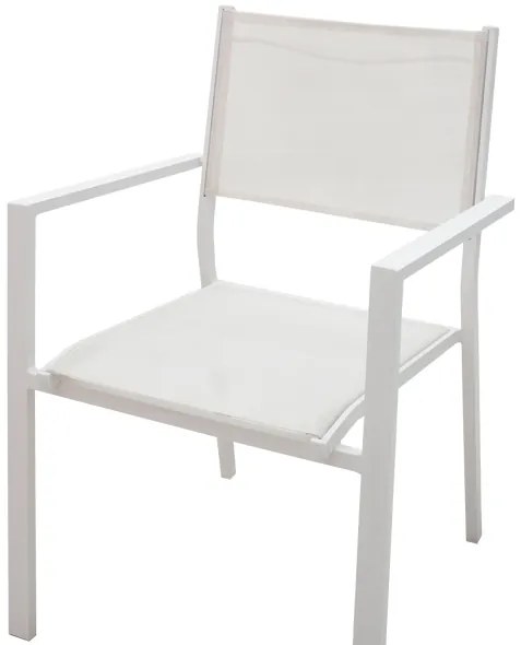 Τραπεζαρία Zacreta-Kliton σετ 7τεμ pakoworld αλουμίνιο σε λευκή απόχρωση 150x80x74εκ