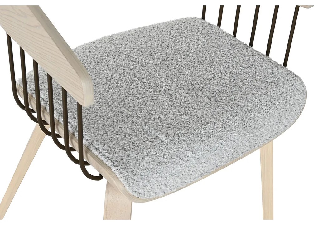 Καρέκλα Τραπεζαρίας Home ESPRIT Γκρι πολυεστέρας Ξύλο 51 x 55 x 76,5 cm