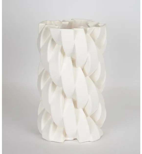 Βάζο Πορσελάνινο 3d Λευκό 18x18x31cm 752-21071 Estheti-752-21071-Λευκό 752-21071