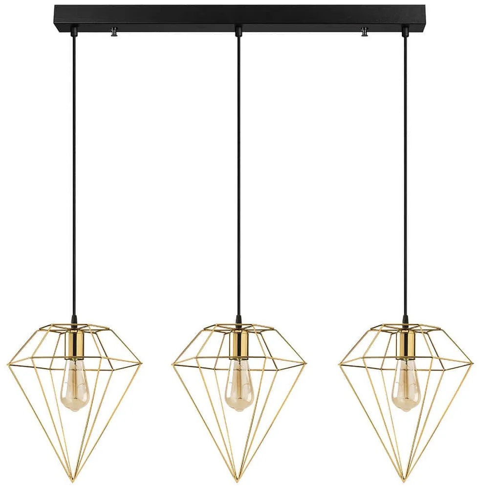 Φωτιστικό Οροφής - Ράγα Elmas 892OPV1624 100x30x134cm 3xE27 40W Black-Gold Opviq