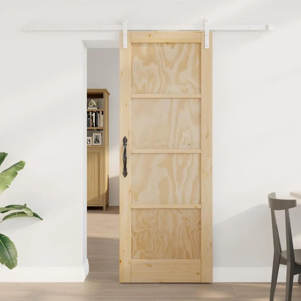 vidaXL Συρόμενη Πόρτα με Σετ Υλικών 73.5x198.5 εκ. Μασίφ Ξύλο Πεύκο