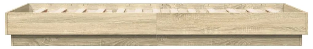 vidaXL Πλαίσιο Κρεβατιού με λυχνίες LED Sonoma δρυς 100x200 εκ.