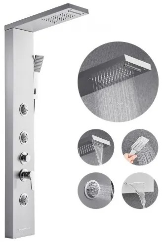 VEVOR Shower Panel Tower System Stainless Steel Column Rainfall Head Massage Jet
