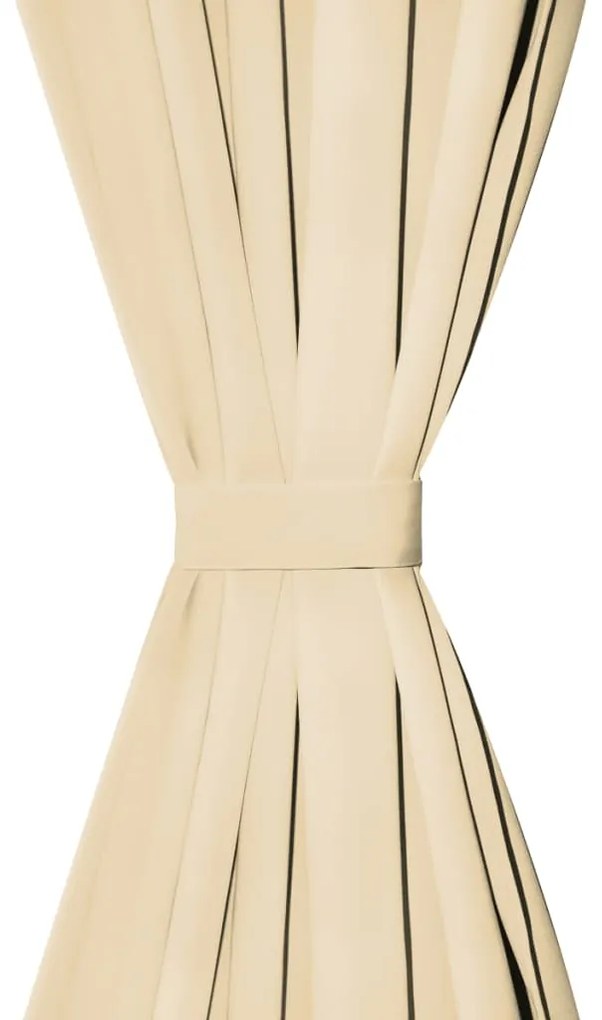 vidaXL Κουρτίνες με Θηλιές 2 τεμ. Μπεζ 140 x 245 εκ. από Microsatin