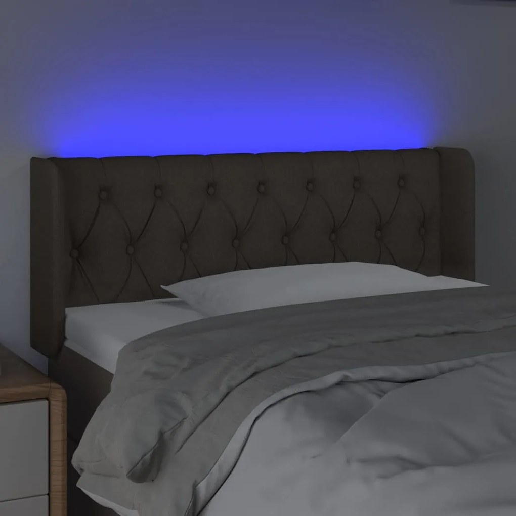 vidaXL Κεφαλάρι Κρεβατιού LED Taupe 93x16x78/88 εκ. Υφασμάτινο