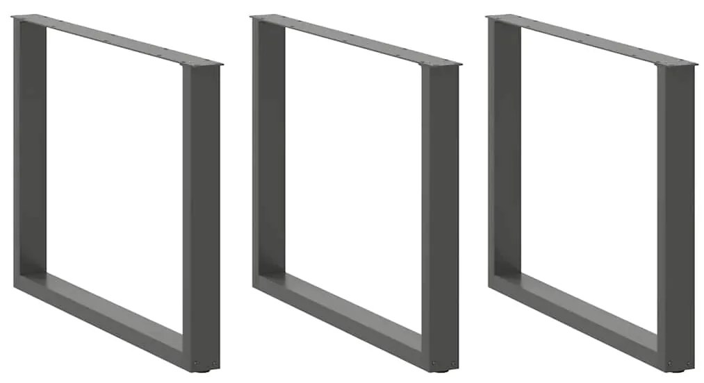 Πόδια Τραπεζαρίας σε Σχήμα U 3 τεμ. Ανθρακί 100x(72-73) εκ. Ατσάλι