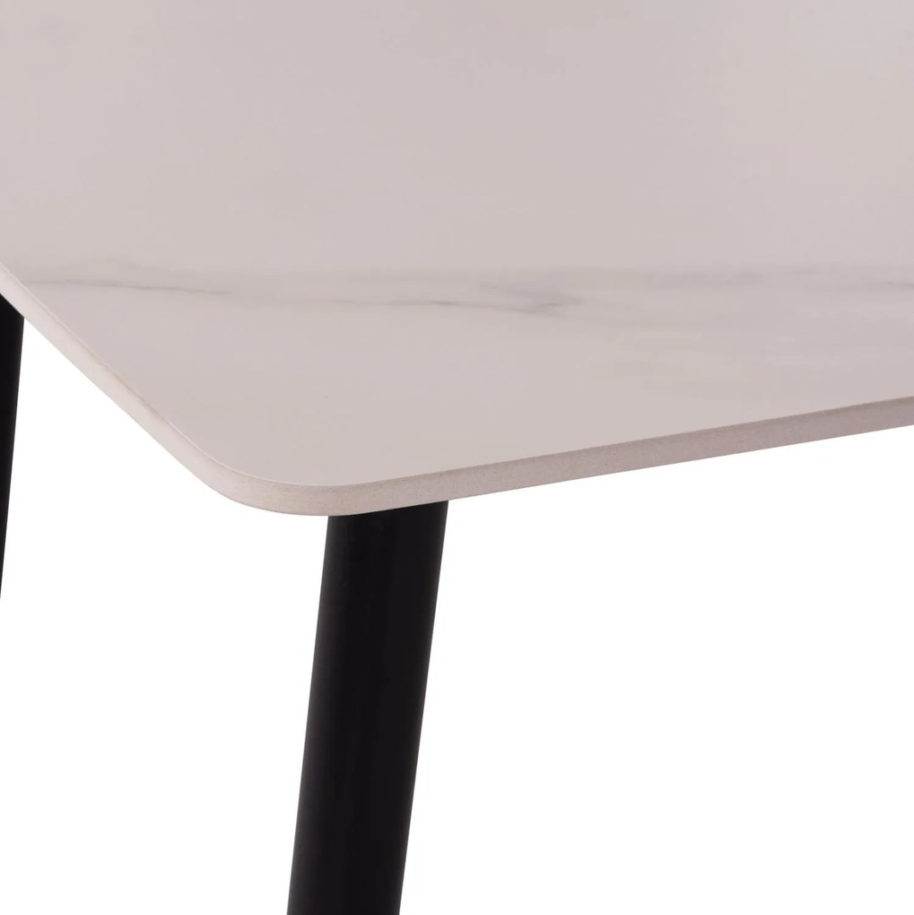 Τραπέζι RAVEN ΙΙ Κεραμικό TOP με Όψη Λευκό Μάρμαρο 160x80x74Υεκ. 160x80x74 εκ.