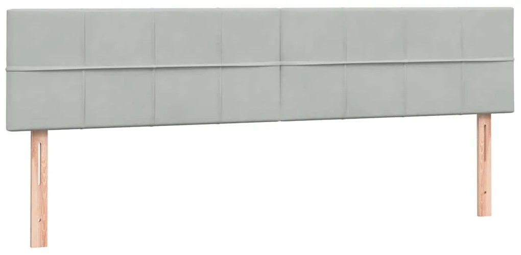 vidaXL Box Spring κρεβάτι με στρώμα ανοιχτό γκρι 200x220 εκ. Βελούδινο