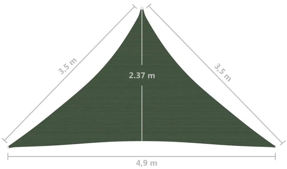 Πανί Σκίασης Σκούρο Πράσινο 3,5x3,5x4,9 μ. από HDPE 160 γρ./μ² - Πράσινο