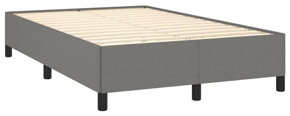 vidaXL Κρεβάτι Boxspring με Στρώμα Σκούρο Γκρι 120x190 εκ Υφασμάτινο