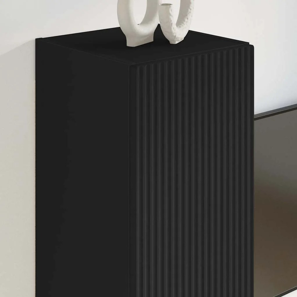 vidaXL Ντουλάπι Τηλεόρασης Τοίχου Επιτοίχιο Μαύρο 30 x 31 x 60 εκ